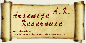 Arsenije Keserović vizit kartica